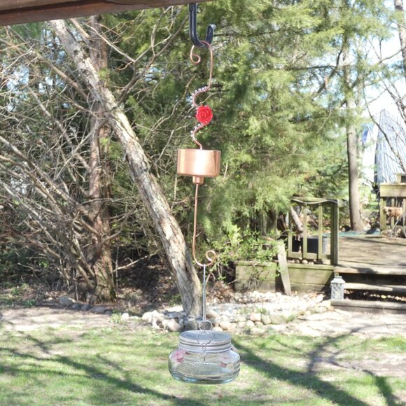 Copper Ant Moat for Oriole Feeder Hummingbird Feeder Yard Art Garden Decoration - Picture 1 of 8
